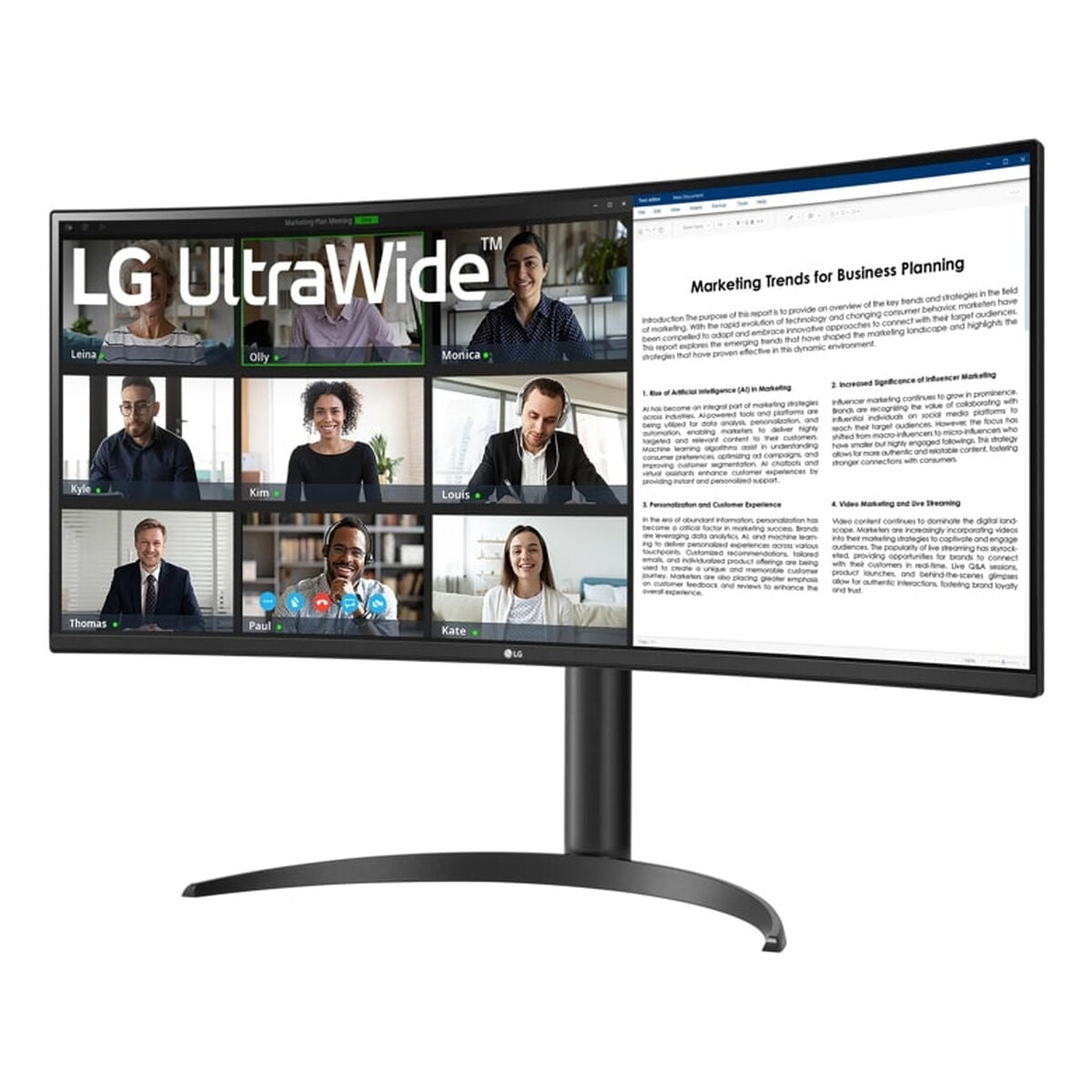 LG UltraWide 34WR55QK-B - Écran incurvé - 34i - 3440 x 1440 WQHD 100 Hz - VA - 300 cd/m2 - HDR10 - 5 ms - 2xHDMI -DP - USB-C