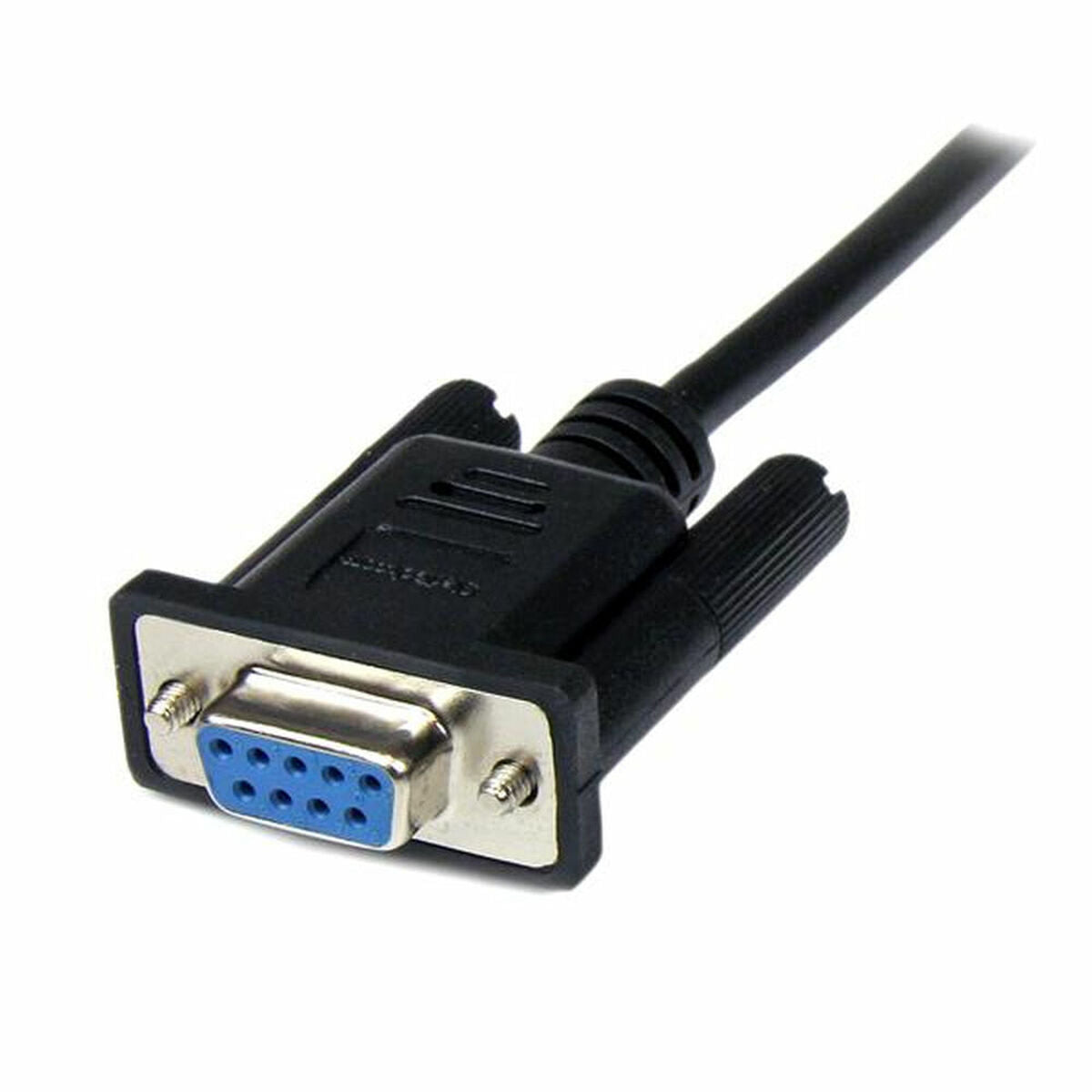 2m Black DB9 RS232 Null Modem Cable F/M