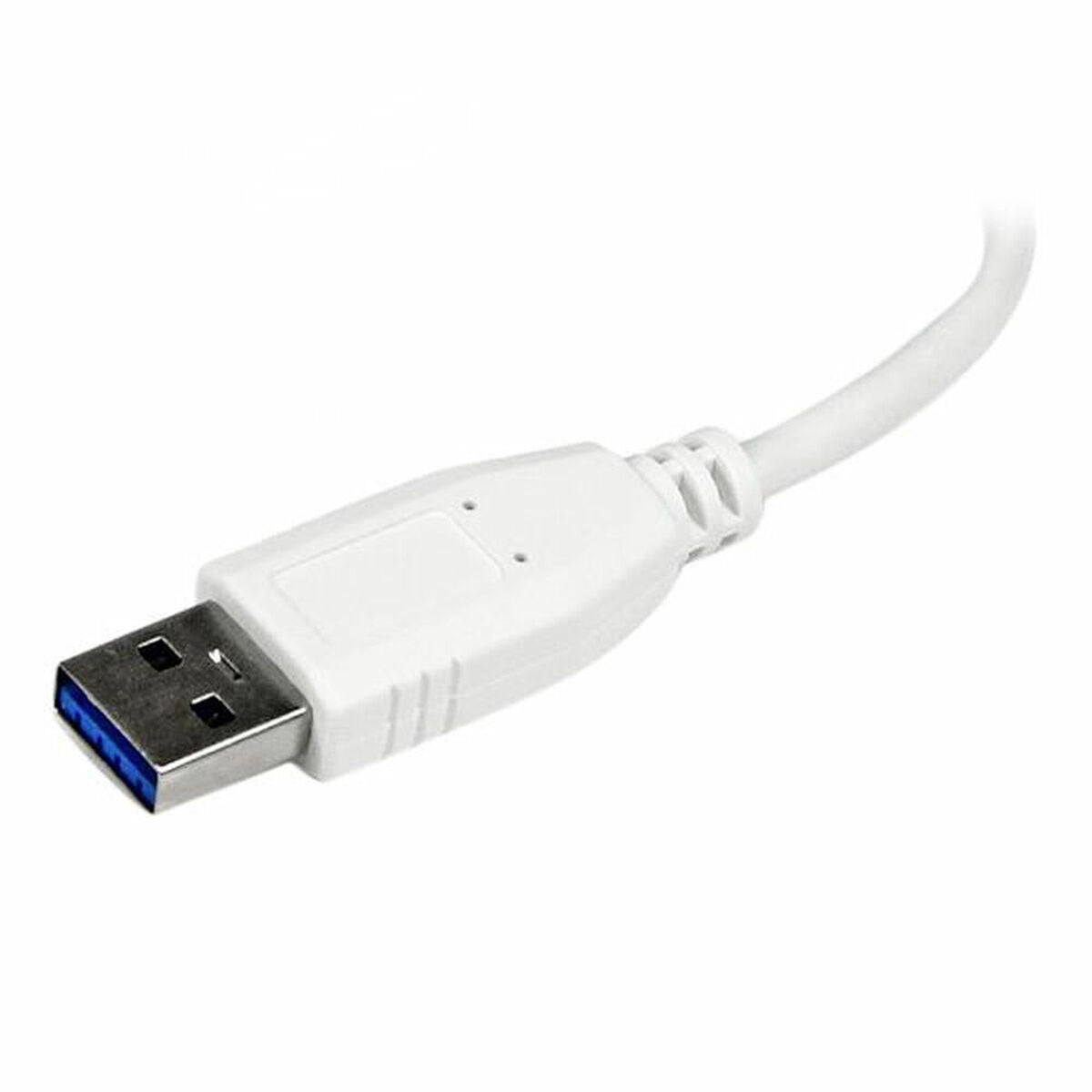 Portable 4 Port Mini USB 3.0 Hub - White