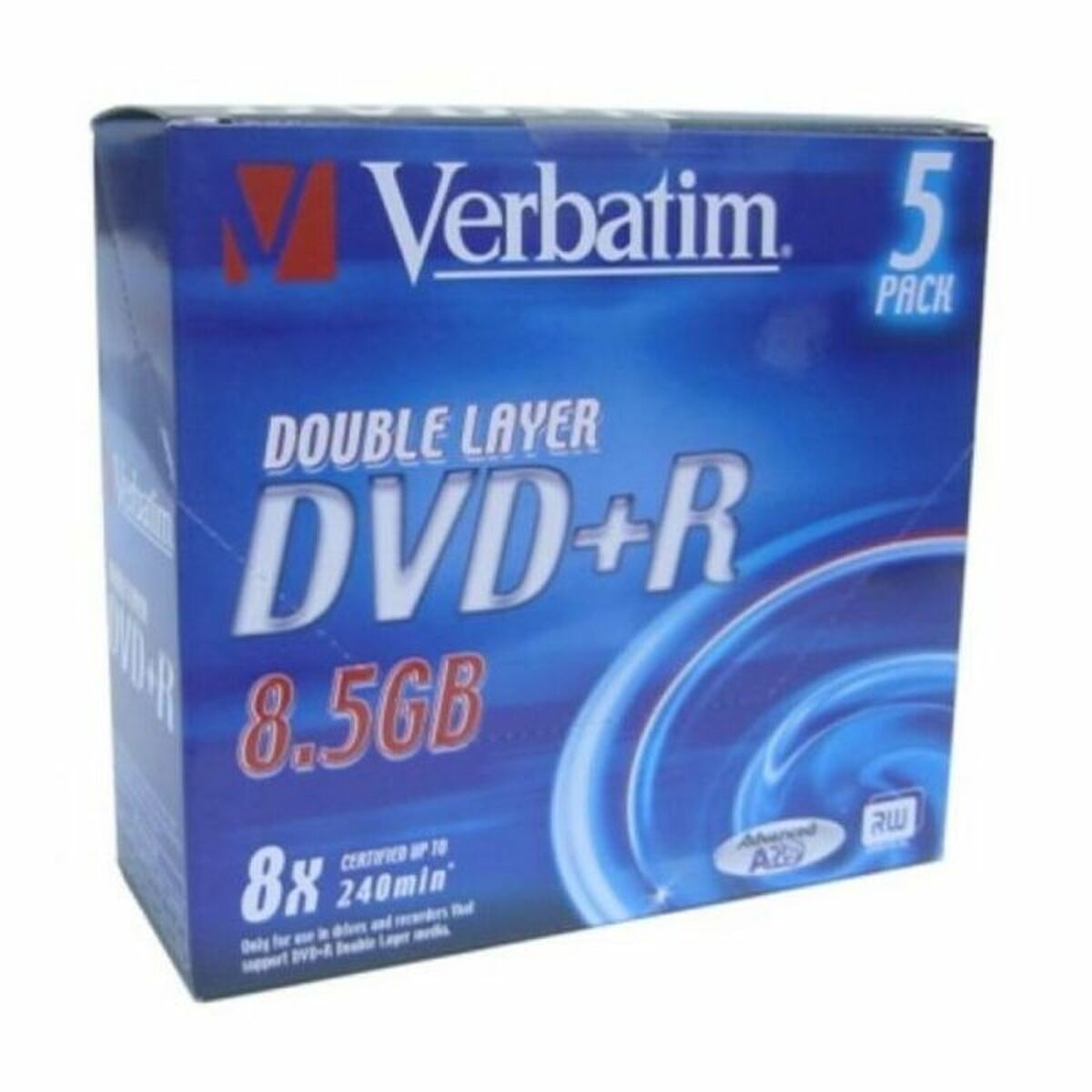 DVD+R/8.5GB 8x AdvAZO Double Layer 5pk