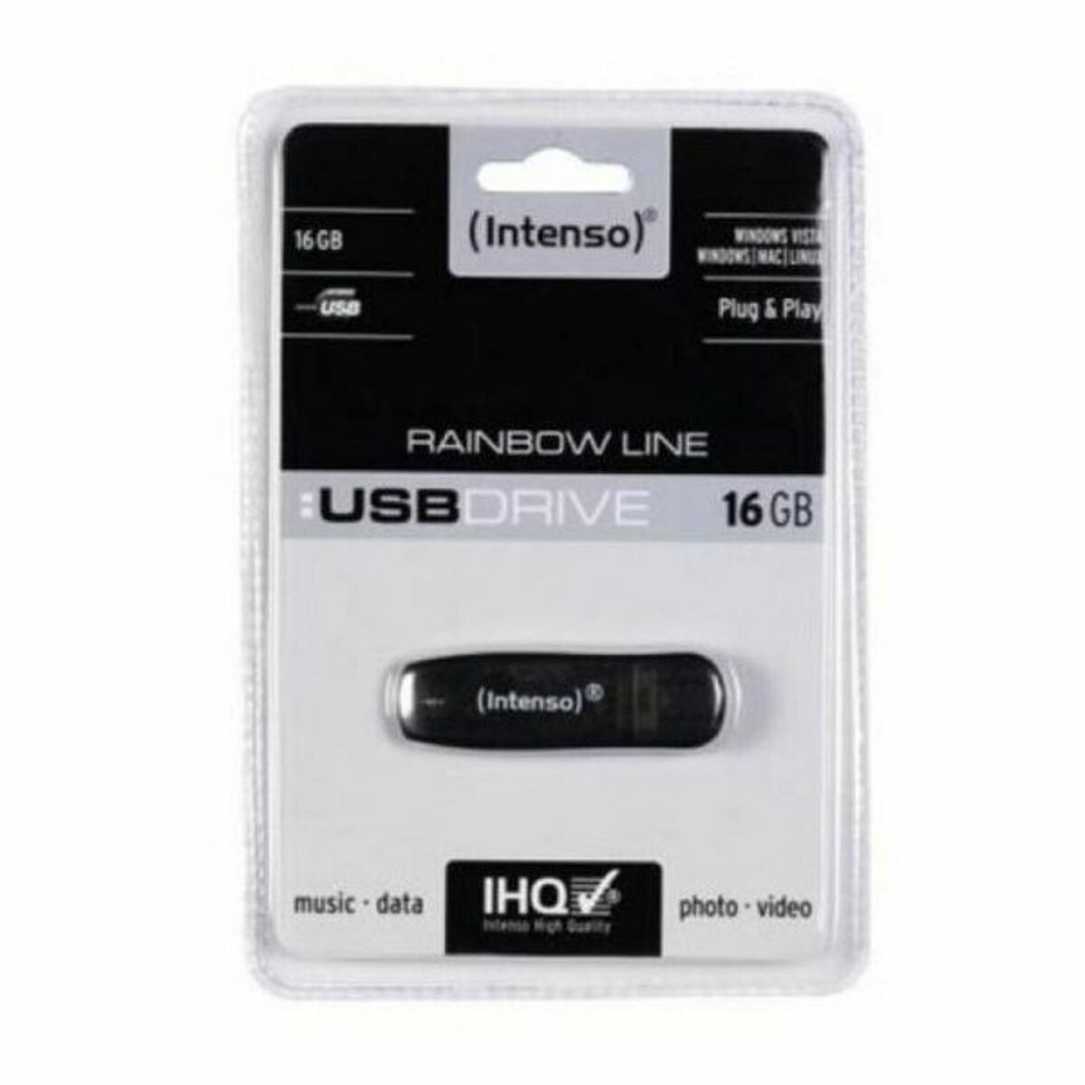 INTENSO Clé USB 2.0 Rainbow Line - 16 Go Noir