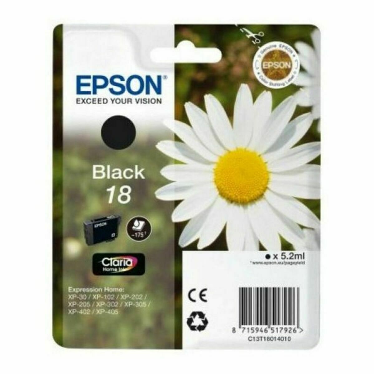 EPSON 4LB 18 ink cartridge black standard capacity 5.2ml 175 pages 1-pack RF-AM blister w/s