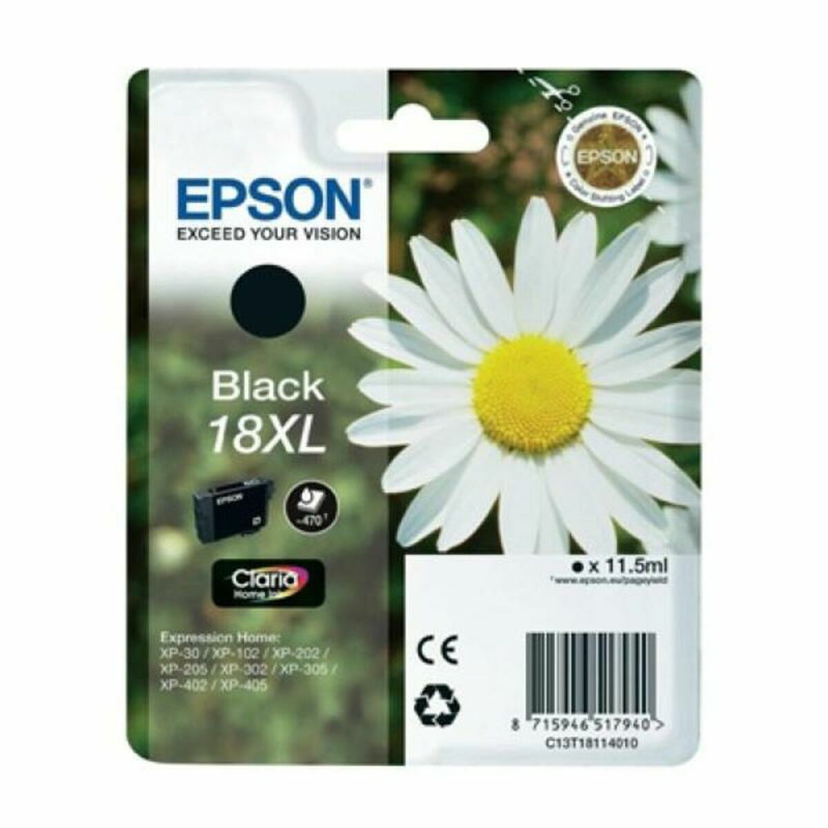 EPSON 4LB 18XL ink cartridge black high capacity 11.5ml 470 pages 1-pack RF-AM blister w/s