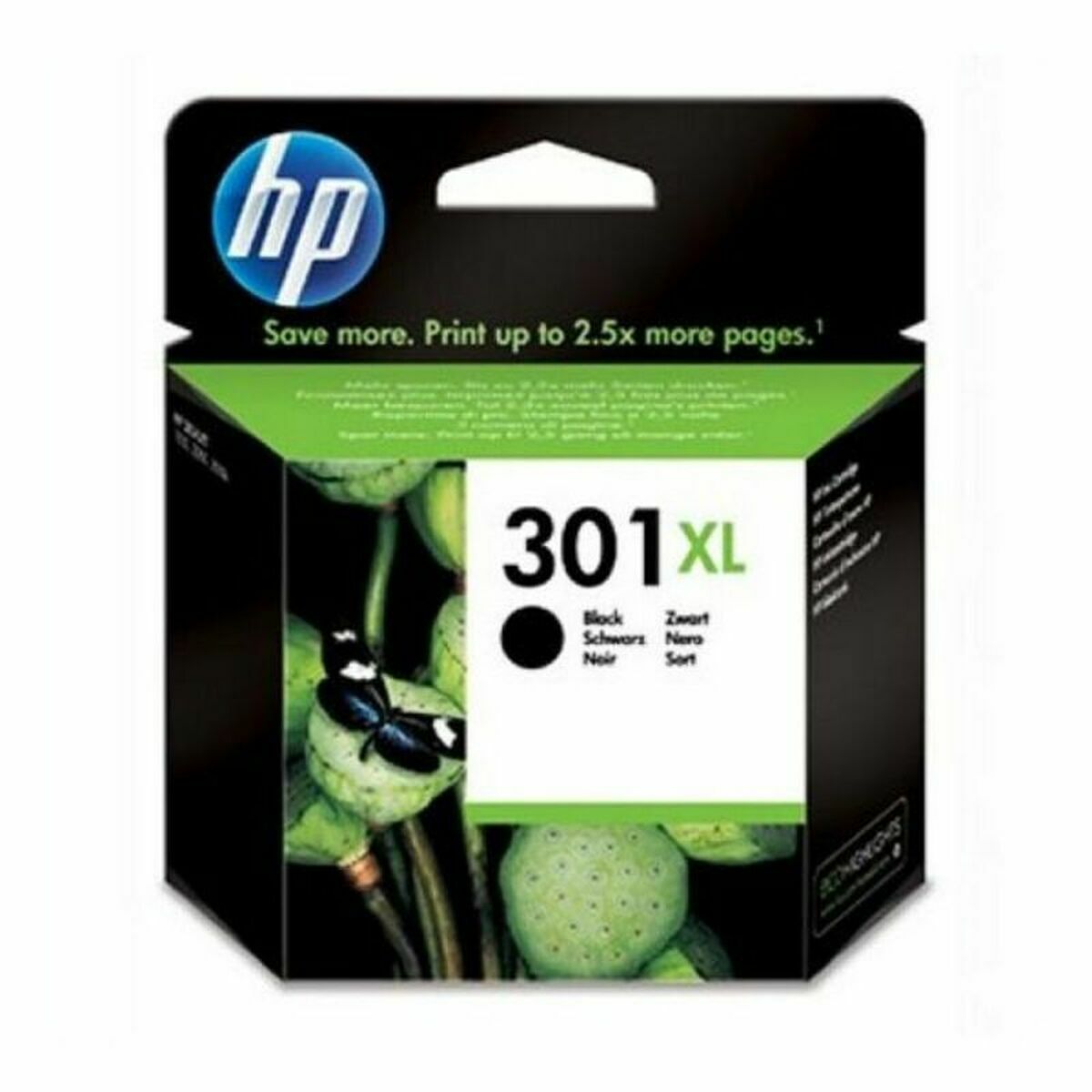 HP 301XL original Ink cartridge CH563EE 301 black high cap 480 pages 1-pack Blister multi tagHP 301XL