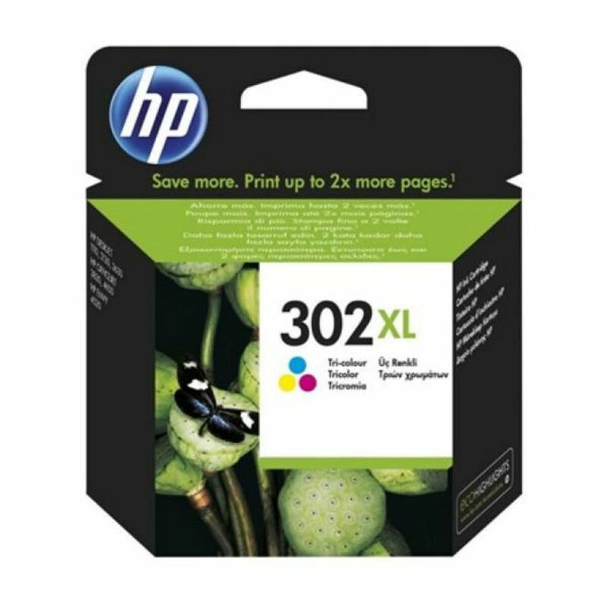 HP 302XL original Ink cartridge F6U67AE UUS Tri-color WCF (P)