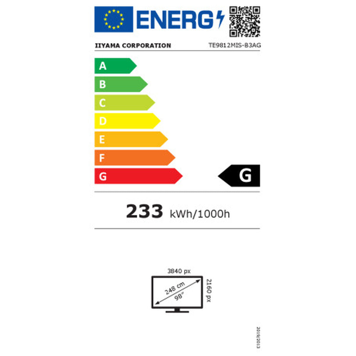 IIYAMA- Afficheur professionnel 98" tactile TE9812MIS-B3AG