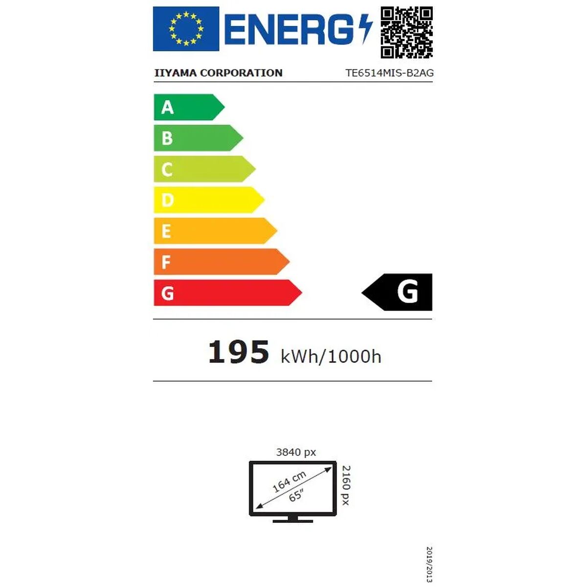IIYAMA- Ecran tactile interactif 65" 4K TE6514MIS-B2AG