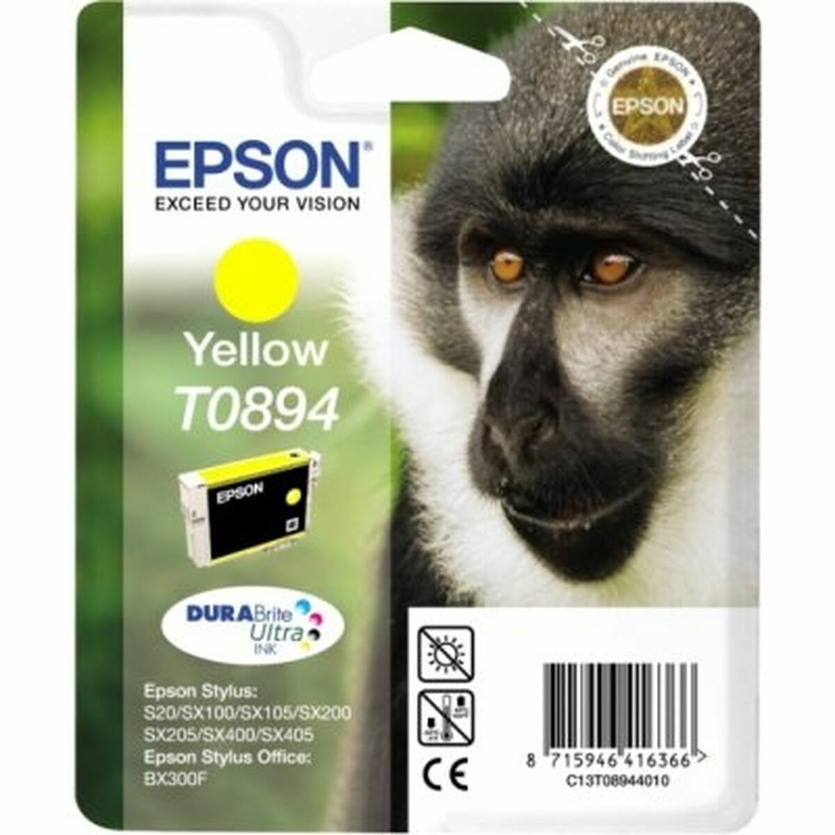 EPSON 1LB T0894 ink cartridge yellow low capacity 3.5ml 1-pack blister without alarm