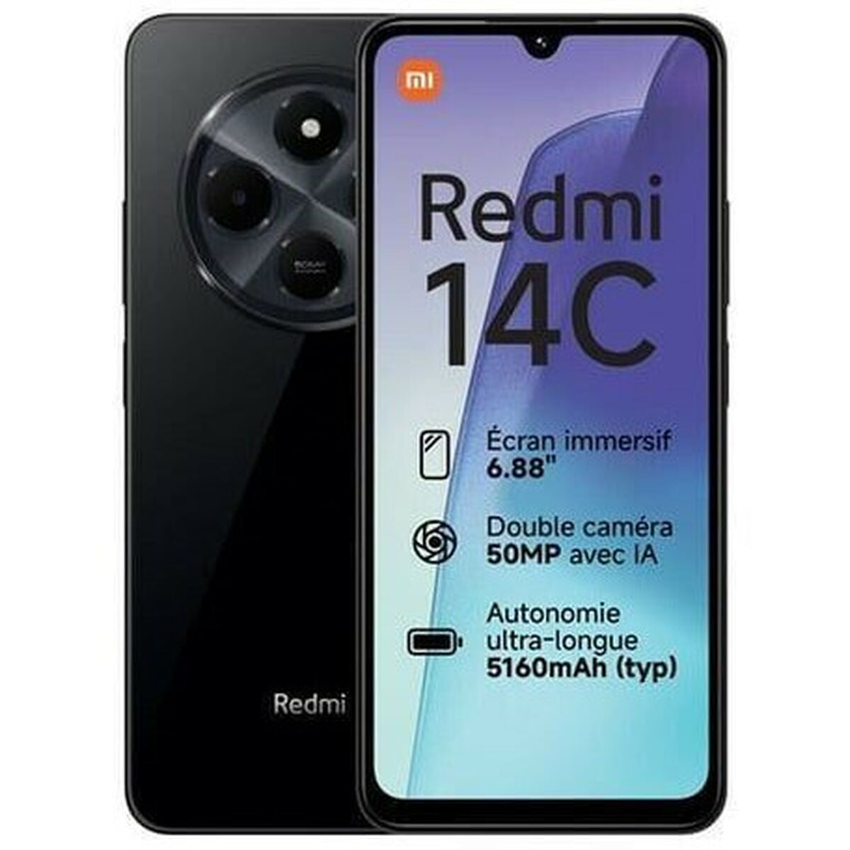 Xiaomi Redmi 14C (6.88'' - 256 Go, 8 Go RAM) Noir