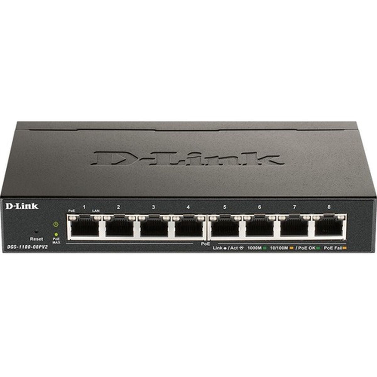 D-LINK 8-Port Layer2 PoE Smart Gigabit Switch 8x 10/100/1000Mbps TP RJ-45 PoE Port 802.3af/at Power-over-Ethernet up to 30 Watt