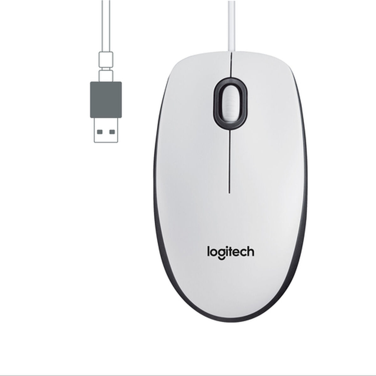 LOGITECH M100 Mouse full size right and left-handed optical 3 buttons wired USB