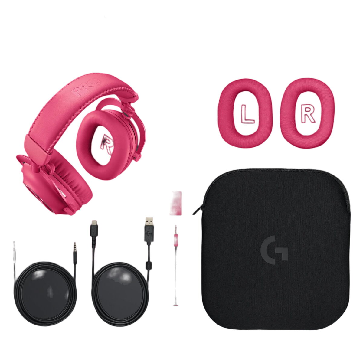 LOGITECH G Pro X 2 Headset full size Bluetooth / LIGHTSPEED wireless wired 3.5 mm jack noise isolating magenta