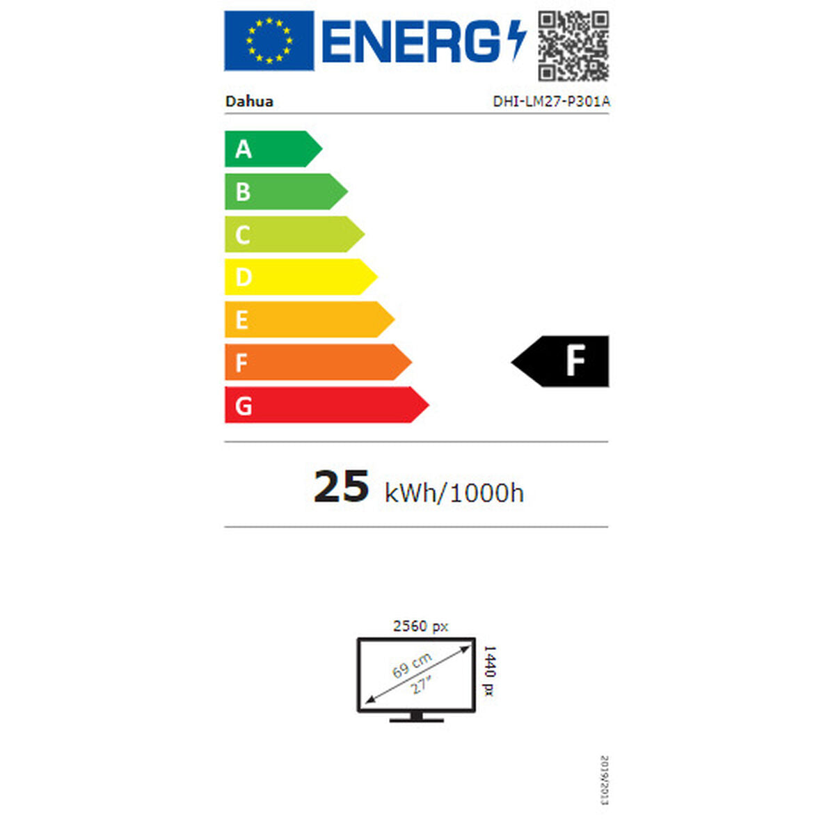 DAHUA TECHNOLOGY FRANCE DHI-LM27-P301A 27p QHD 75Hz 5ms Flat Bureautique DP HDMI Type C 65W