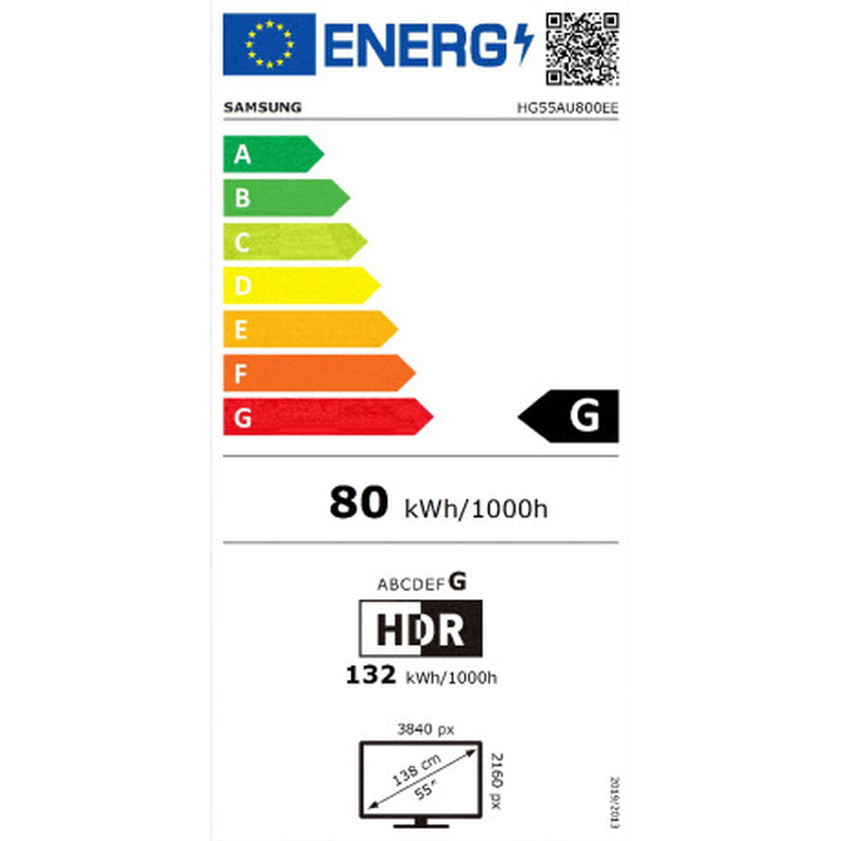"Samsung HG55AU800EEXEN TV Hospitality 139,7 cm (55"") 4K Ultra HD Smart TV Noir 20 W"
