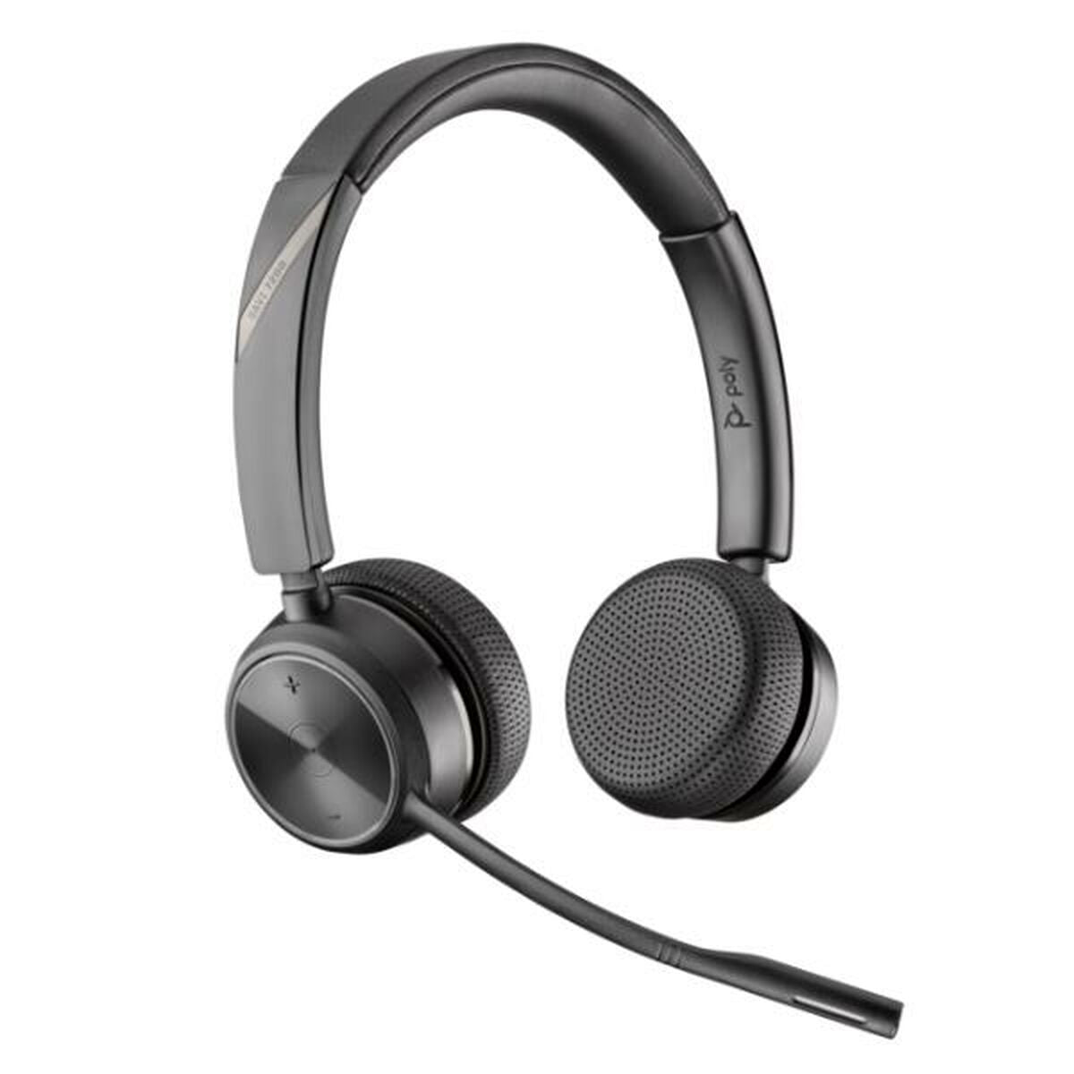 HP Poly Savi 7220 Office Binaural DECT 1880-1900 MHz Headset Sans fil Arceau Bureau/Centre d'appels Socle de chargement Noir