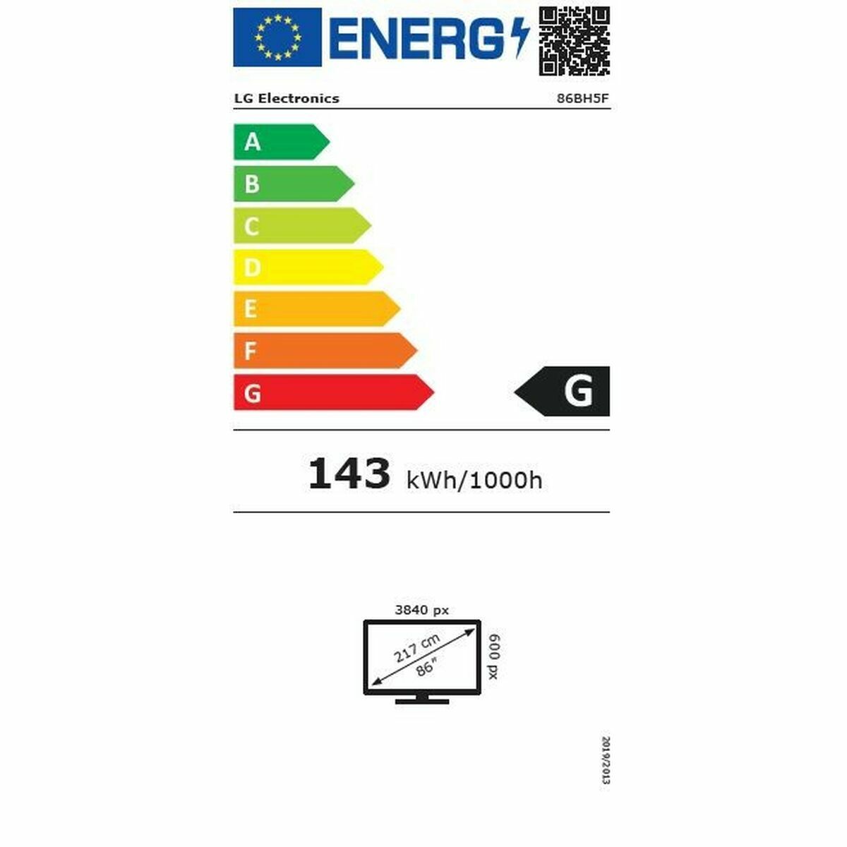 "LG 86BH5F-M Écran d'affichage dynamique Écran plat de signalisation numérique 2,18 m (86"") LCD Wifi 500 cd/m2 Noir WebOS 24/7"