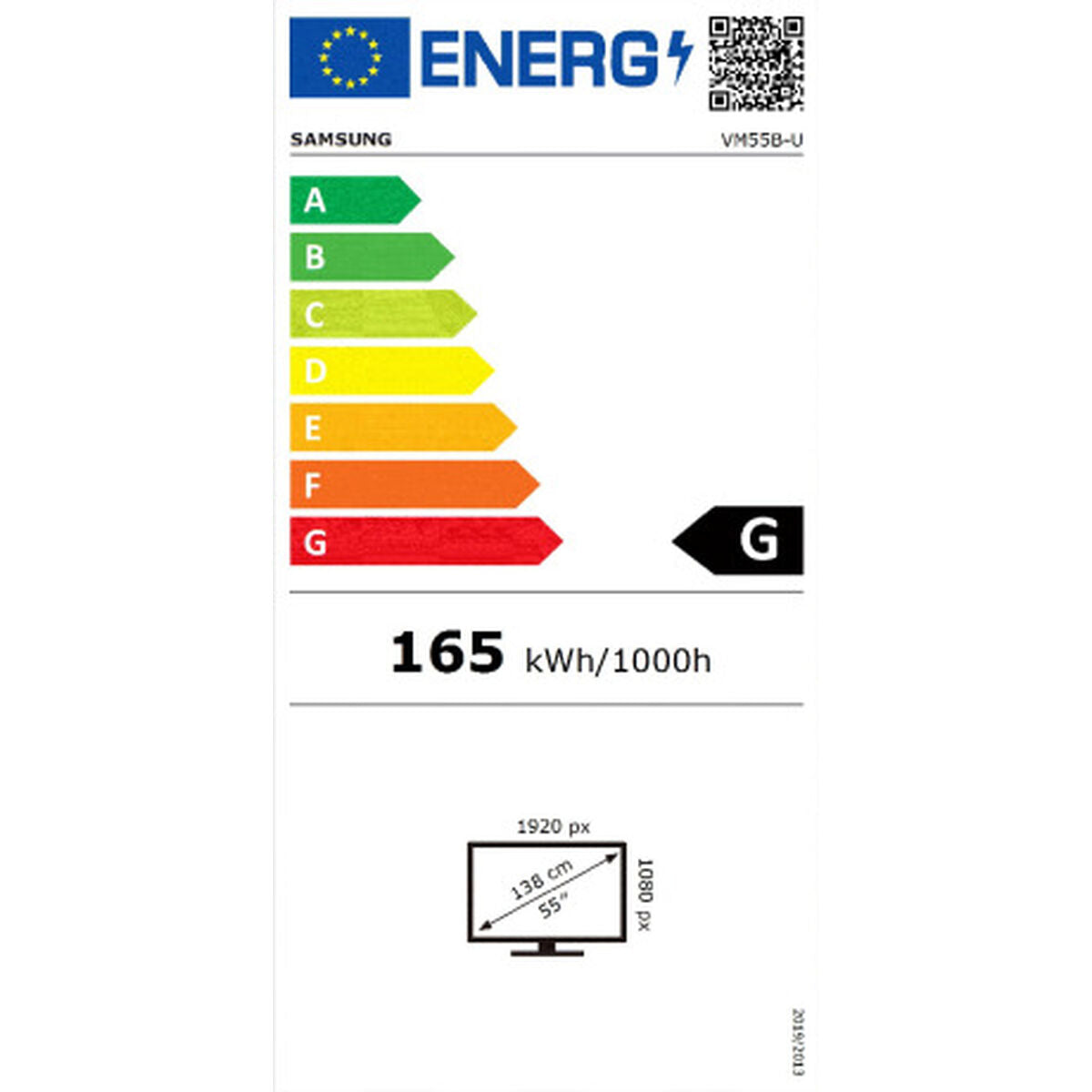 SAMSUNG 55inch 16:9 FullHD VM55B-U direct-LED IPS 500nits DP 1.2, HDMI in x2/out, DVI-D, Ethernet, 3.5mm bezel to bezel VESA 600x400
