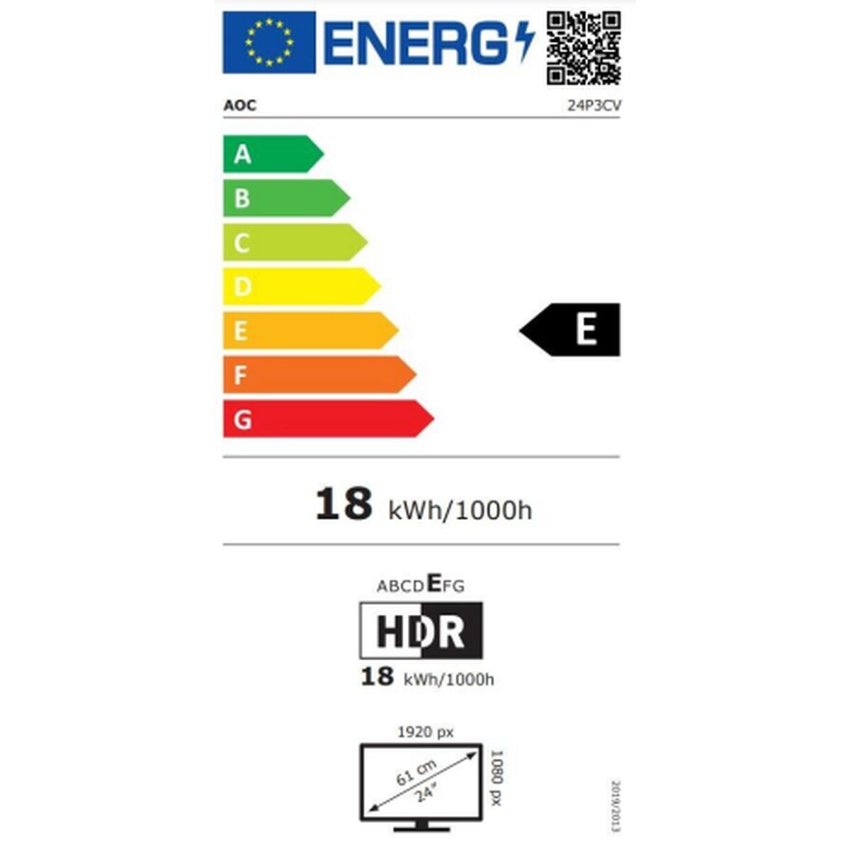 AOC 24P3CV écran LED - 24"- 1920 x 1080 Full HD- @ 75Hz - IPS - 300 cd/m² - 1000:1 - 4ms - HDMI, DP, USB-C - HAS Pivot,haut-parleurs