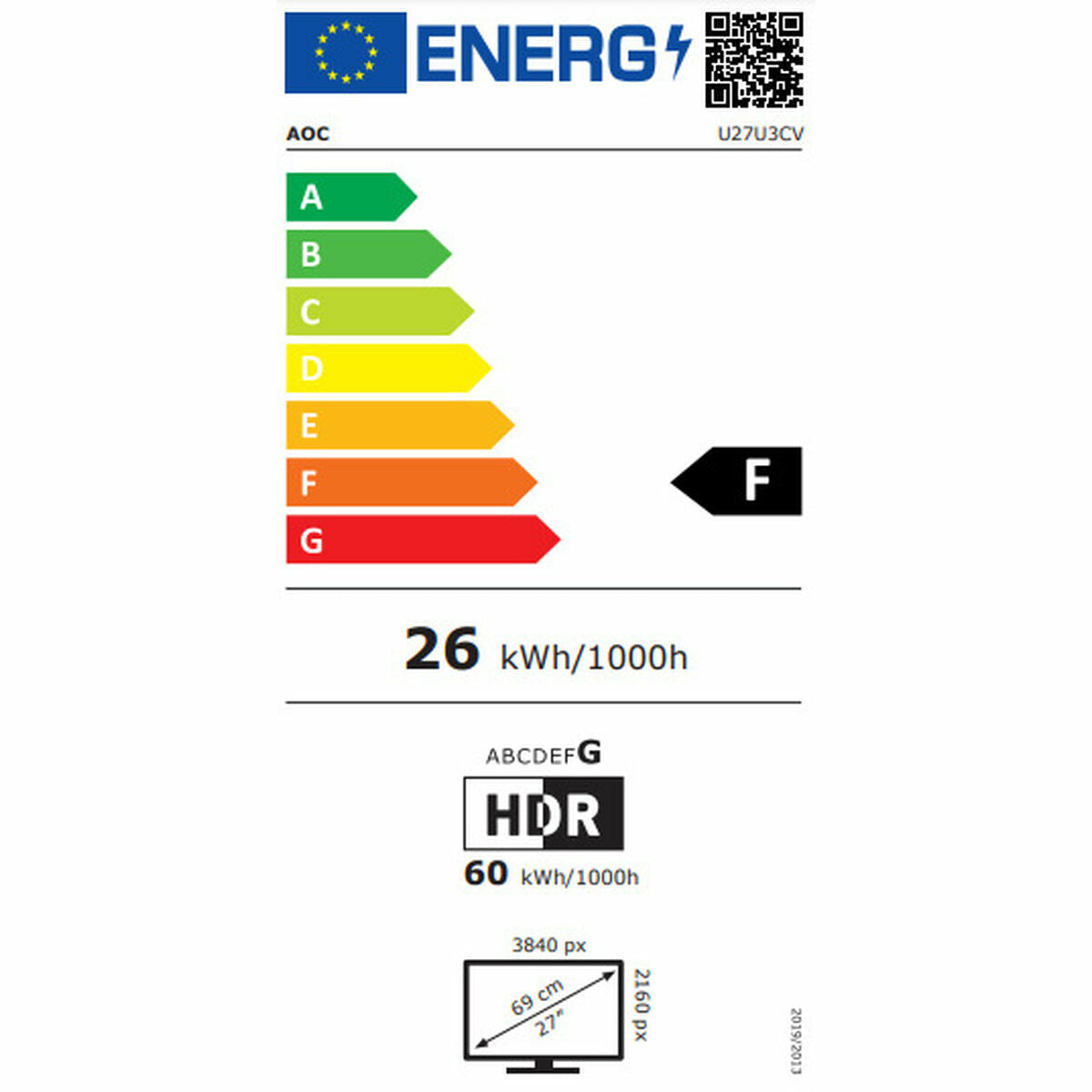 AOC U27U3CV 27p Nano IPS WLED UHD 60Hz HDMI