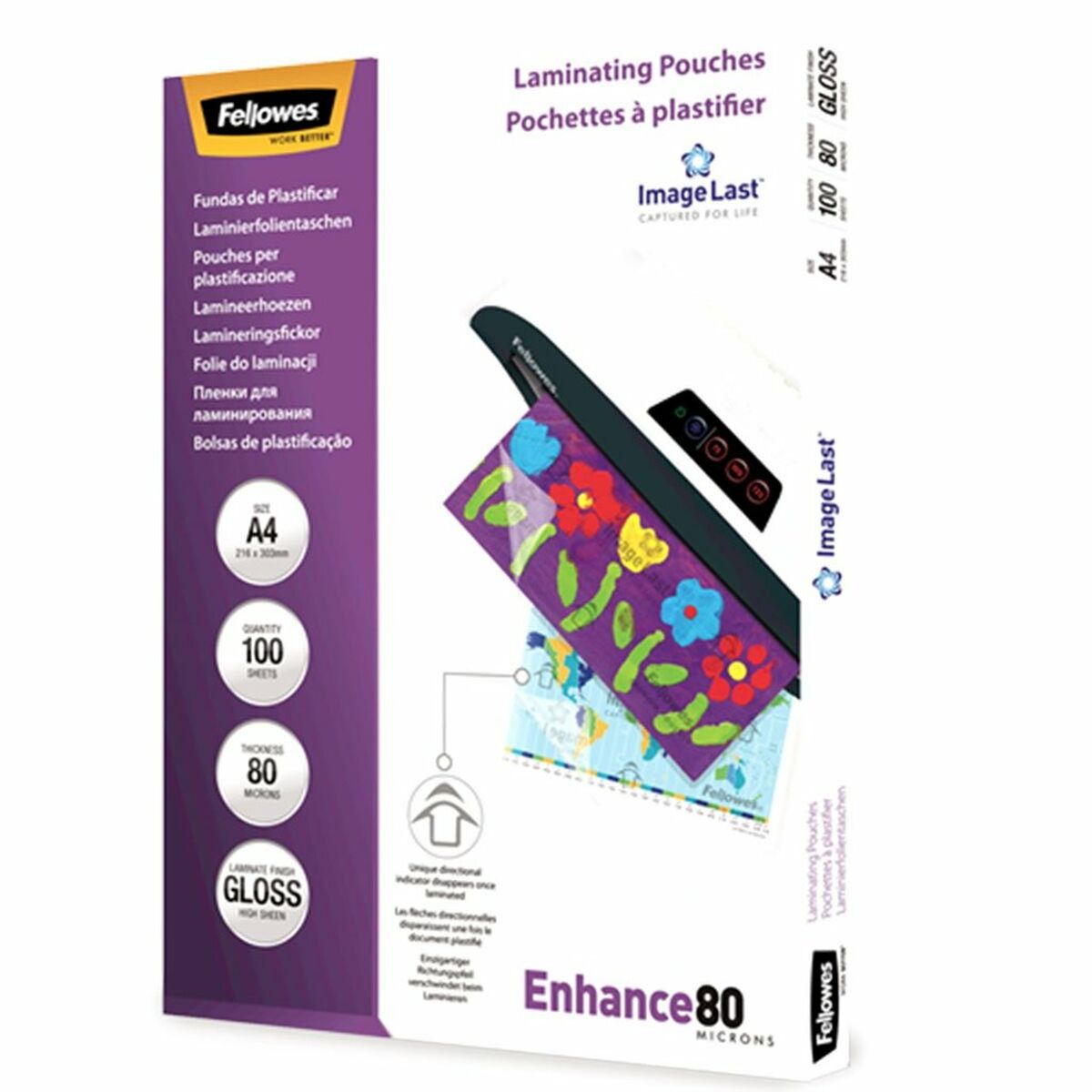 FELLOWES Pochettes ImageLast A4 80 microns - Pack de 100