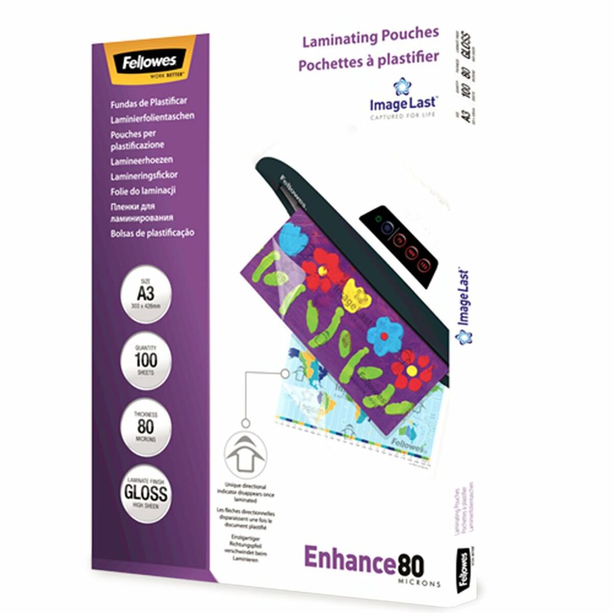FELLOWES Pochettes ImageLast A3 80 microns - Pack de 100