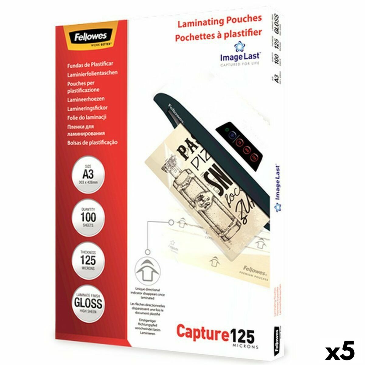 FELLOWES APEX POCHETTES A3 125MIC 100PK