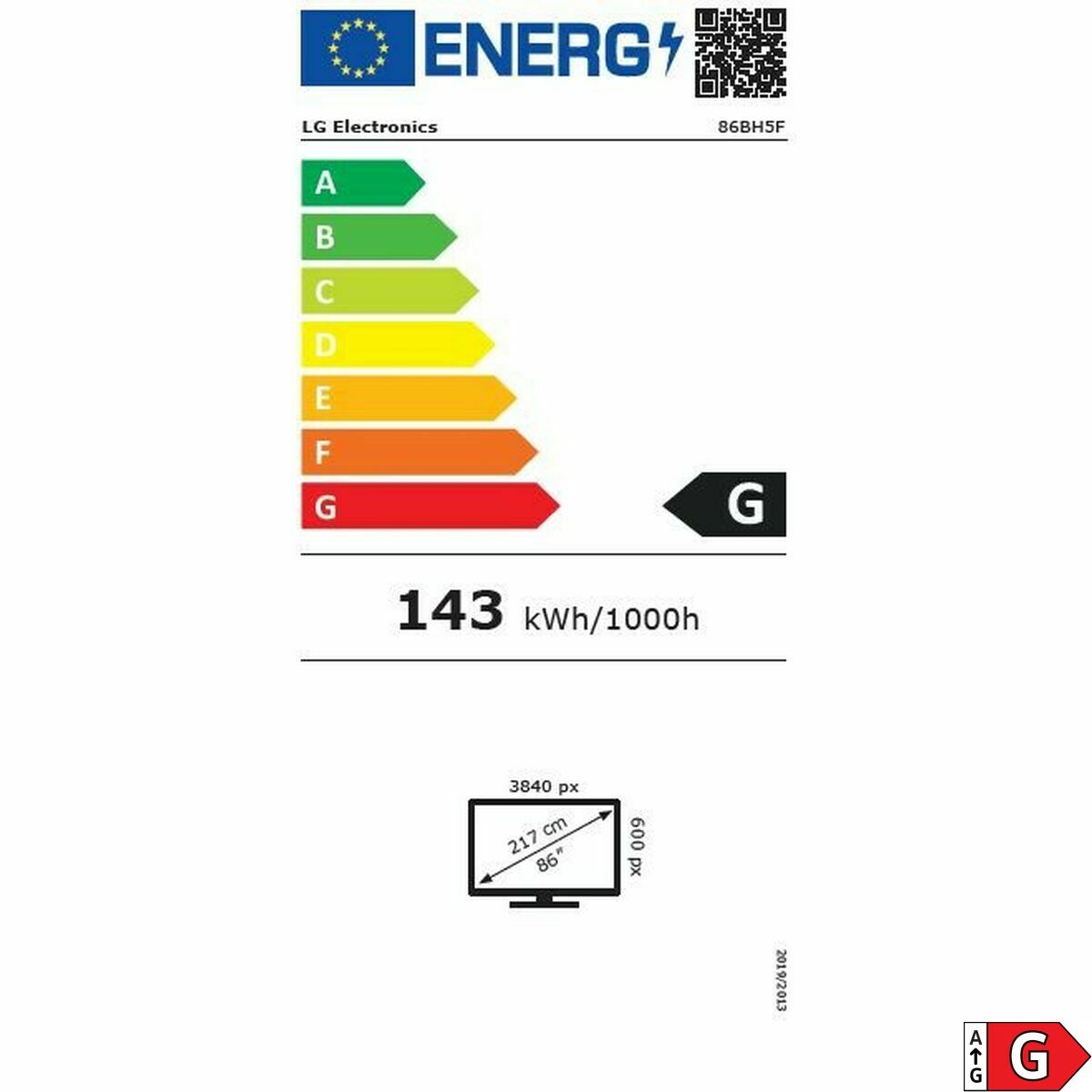 "LG 86BH5F-M Écran d'affichage dynamique Écran plat de signalisation numérique 2,18 m (86"") LCD Wifi 500 cd/m2 Noir WebOS 24/7"