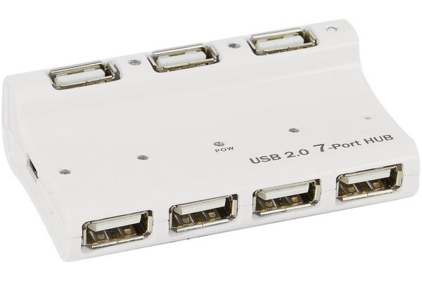 Hub 7 ports usb 2.0 desktop auto-alimente