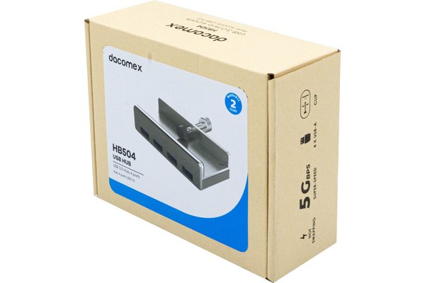 DACOMEX HB504 Hub 4 ports clipsable en aluminium USB 3.0