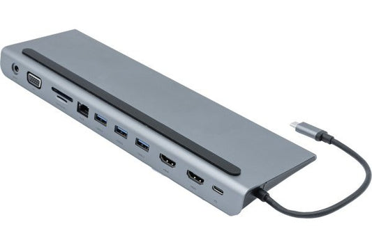 Docking Station USB-C 11en1 Triple écran 2xHDMI VGA LAN SD Audio PD100W