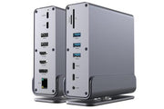 Docking de bureau USB-A/C 15 en 1 Chipset DisplayLink Triple écran 4K Hub 7ports