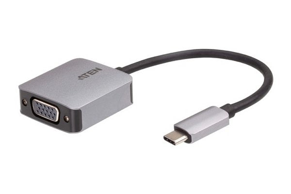 ATEN UC3002A-AT câble vidéo et adaptateur USB Type-C VGA (D-Sub) Noir, Argent