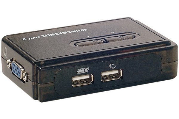 DEXLAN Pocket switch KVM VGA/USB 2 Ports avec câbles