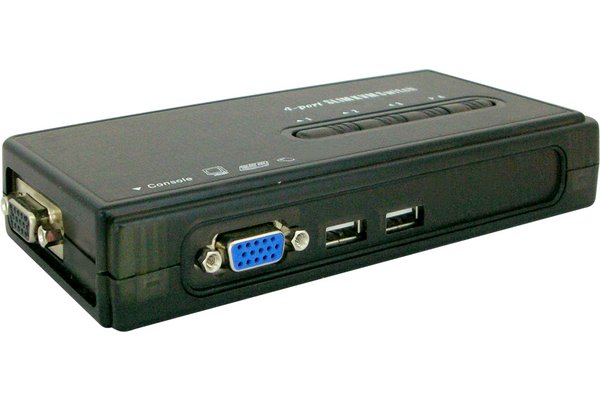 KVM switch VGA/USB 4 ports avec câbles démontables