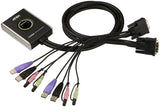 Aten CS682 switch KVM 2 ports DVI/USB/Audio Câbles intégrés