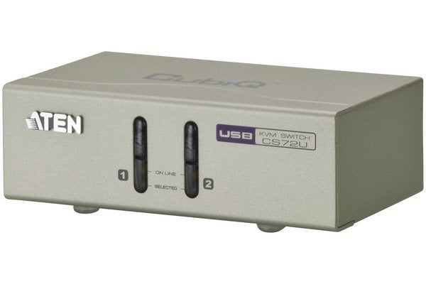 Aten CS72U kvm 2 ports VGA/USB/Audio + cables