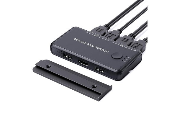 Mini Switch KVM éco 2 ports HMDI 4K/60Hz et USB 2.0 avec câbles