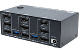 Switch KVM 2 ports Triple écran 4K - 2 x DisplayPort + HDMI / USB 3.0