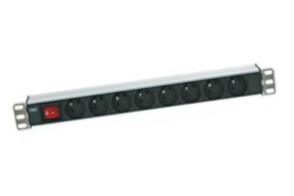 Bandeau 19" avec interrupteur, cordon 2 m, 6 prises