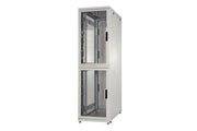 Baie colocation 600x1200, portes av./ar. perforées, 2 compartiments, 42U, noir