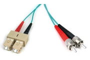 Jarretière optique multimode 50/125 OM3 SCUPC/STUPC duplex zip, std, aqua, 2 m