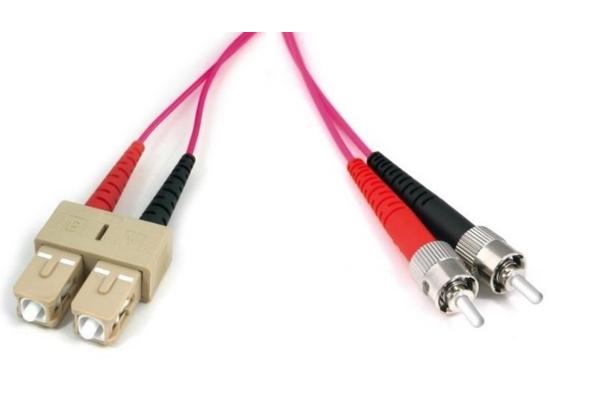 Jarretière opt. multimode 50/125 OM4 SCUPC/STUPC duplex zip, std, magenta, 10 m