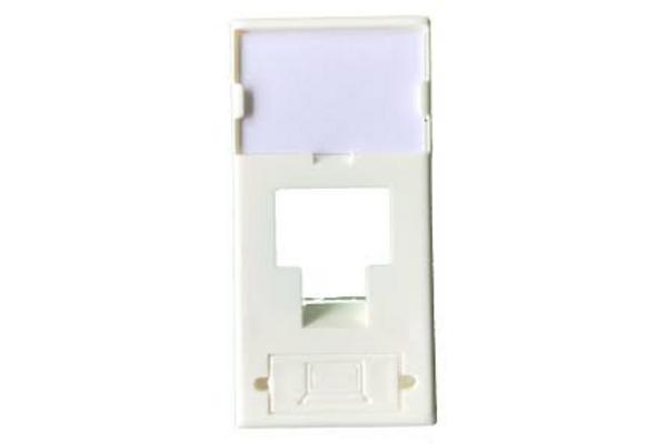 Plastron simple 22,5x45 sortie droite, blanc