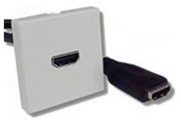 Cordon HDMI type A femelle/type A femelle + plastron 45x45, 0,2 m