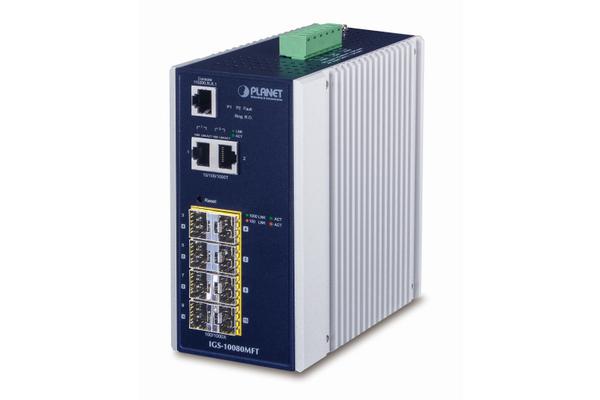 PLANET IGS-10080MFT commutateur réseau Géré Gigabit Ethernet (10/100/1000) Bleu, Blanc