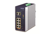 PLANET IP30 Ind 8-P 10/100/1000T Non-géré Gigabit Ethernet (10/100/1000) Connexion Ethernet, supportant l'alimentation via ce port (PoE) Bleu, Blanc