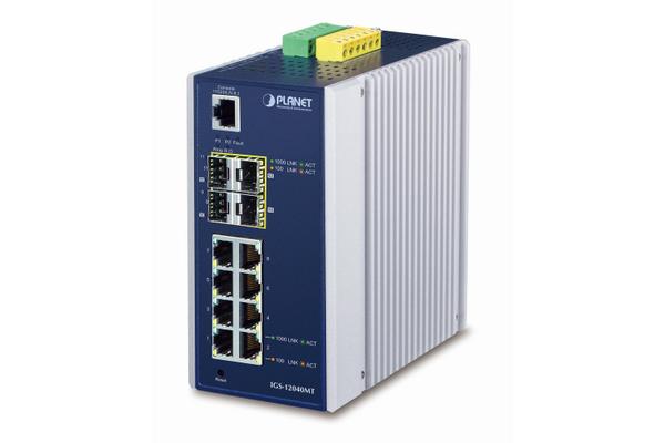 PLANET IGS-12040MT commutateur réseau Géré L2+ Gigabit Ethernet (10/100/1000) Bleu, Blanc