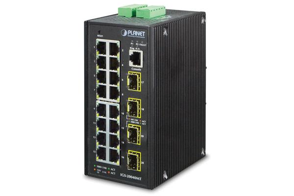 PLANET IGS-20040MT commutateur réseau Géré L2+ Gigabit Ethernet (10/100/1000) Bleu, Blanc