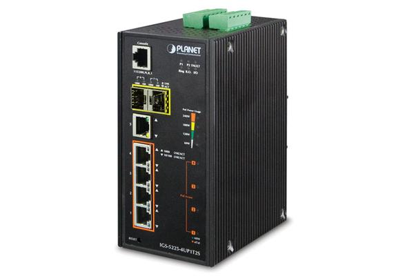 PLANET IGS-5225-4UP1T2S commutateur réseau Géré L2+ Gigabit Ethernet (10/100/1000) Connexion Ethernet, supportant l'alimentation via ce port (PoE) Bleu, Argent