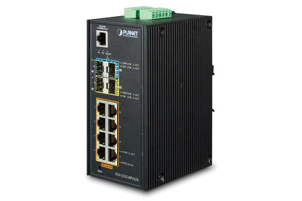 PLANET IGS-5225-8P2S2X commutateur réseau Géré L3 Gigabit Ethernet (10/100/1000) Connexion Ethernet, supportant l'alimentation via ce port (PoE) Bleu, Argent